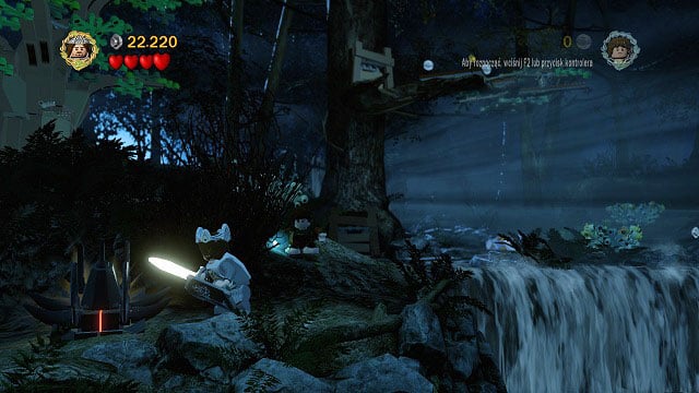 After reaching the first river, instead of crossing it, head along it (towards the camera) and afterwards to the left - The Black Rider - Collectibles - LEGO The Lord of the Rings - Game Guide and Walkthrough