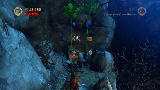 The handle you need to pull with a strong character can be found below the lianas used to open the further road - Weathertop - Collectibles - LEGO The Lord of the Rings - Game Guide and Walkthrough