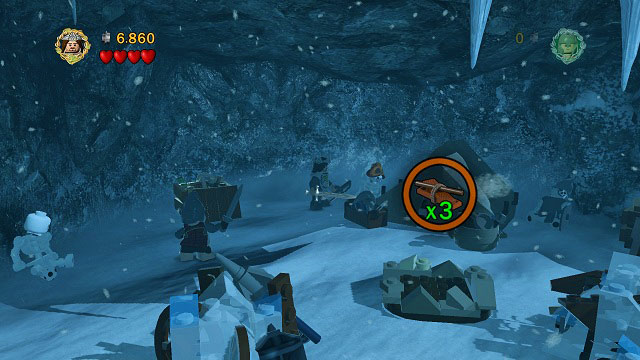 #4 - Directly behind the location in which you obtain Minikit #3 - The Pass of Caradhras - Collectibles - LEGO The Lord of the Rings - Game Guide and Walkthrough