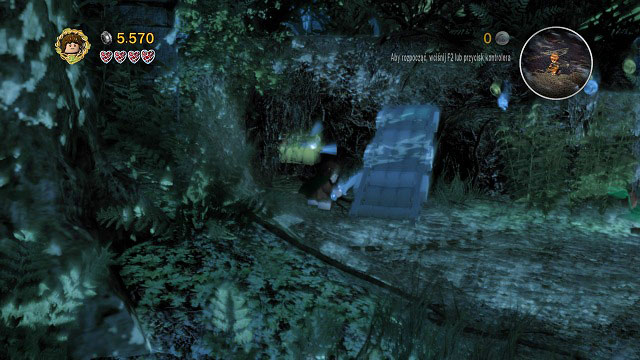 After pushing the stone hand down to the ground, break whatever remains of it and take the chest out of the niche - Amon Hen - p. 1 - Collectibles - LEGO The Lord of the Rings - Game Guide and Walkthrough