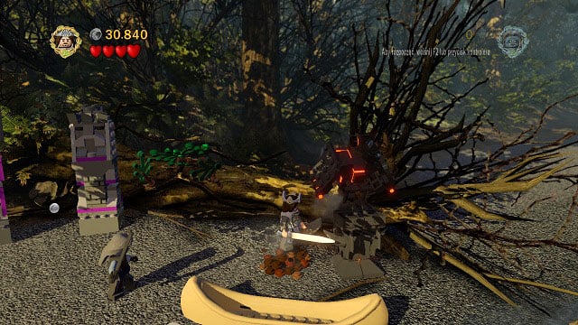 #2 - On the left side of the starting location; you need to use Shagrat to open a passage to it - Amon Hen - p. 1 - Collectibles - LEGO The Lord of the Rings - Game Guide and Walkthrough