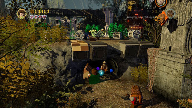 At the end of the hill, where the hook was, there is a dark cave - Amon Hen - p. 2 - Collectibles - LEGO The Lord of the Rings - Game Guide and Walkthrough