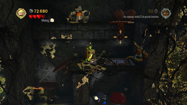 Attach rope to the hook and head up along the platform - Amon Hen - p. 2 - Collectibles - LEGO The Lord of the Rings - Game Guide and Walkthrough