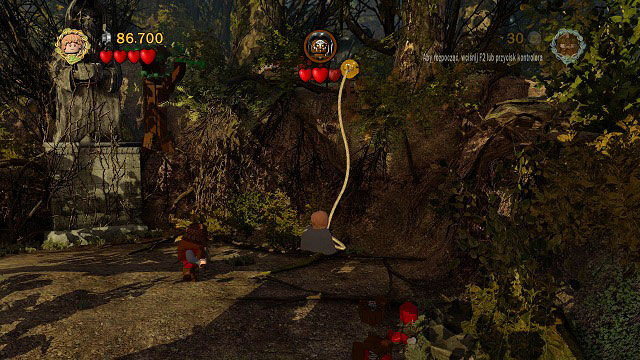 On the right side of the arena you should notice a hook to which you can attach a rope - Amon Hen - p. 2 - Collectibles - LEGO The Lord of the Rings - Game Guide and Walkthrough