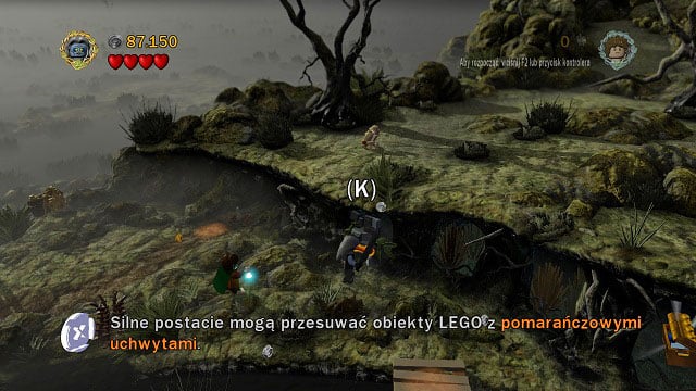 By the end of the escape from the Nazgul you will have to approach the wall and destroy some bushes there - The Dead Marshes - Collectibles - LEGO The Lord of the Rings - Game Guide and Walkthrough