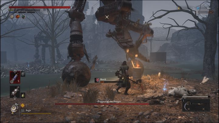 A good idea for starters will be to stay on solid ground (away from water that applies Corruption) - Lies of P: How to defeat Puppet of the Future in Barren Swamp? - Sidebars - Lies of P Guide