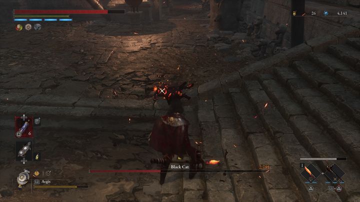 When you stagger the enemy, go behind its back and deliver a deadly blow - Lies of P: How to defeat the Black Cat boss? - Sidebars - Lies of P Guide