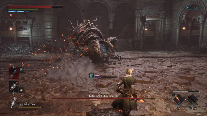 Fallen Archbishop Andreus also inflicts decay with his attacks, and goo is leaking from his body - Lies of P: How to defeat the boss Fallen Archbishop Andreus? - Main - Lies of P Guide
