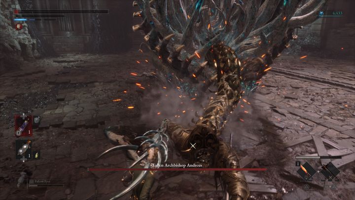 When the boss's health drops to zero, a cut-scene will play - Lies of P: How to defeat the boss Fallen Archbishop Andreus? - Main - Lies of P Guide
