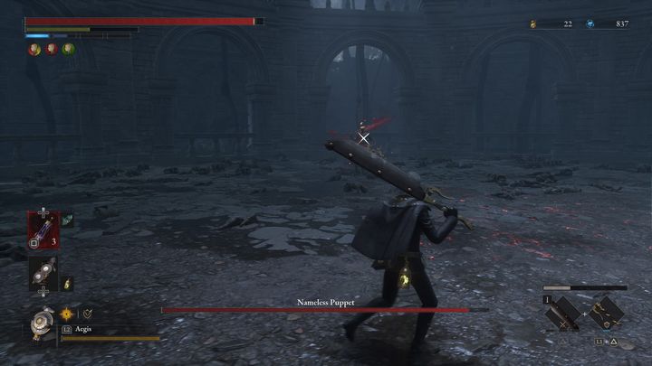 For the second phase of the attack, which begins after you deprive the boss of health points for the first time, we recommend equipping a weapon that has the defensive ability that parries enemy attacks - Lies of P: How to defeat Nameless Puppet boss? - Sidebars - Lies of P Guide