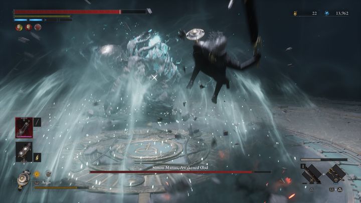 Simon Manus can also raise his hand and hit the hero with it, only to do the same action again - Lies of P: How to defeat Simon Manus, Arm of God/Awakened God boss? - Main - Lies of P Guide