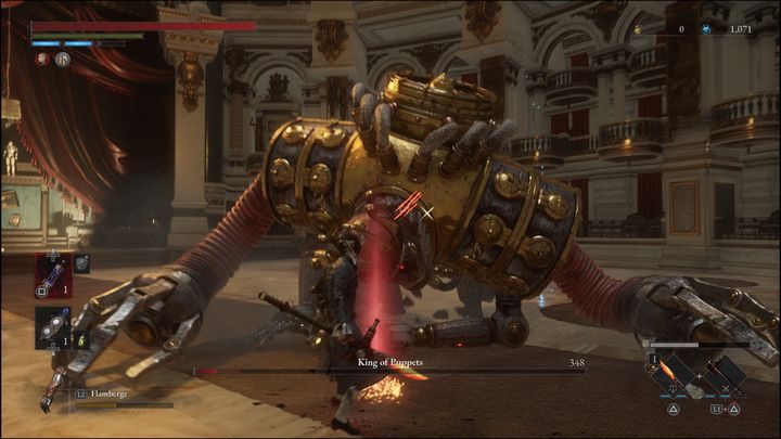 If the boss's health starts to glow white, use a charged heavy attack to stun him - Lies of P: How to defeat the Puppet King / Romeo, the Puppet King boss? - Main - Lies of P Guide