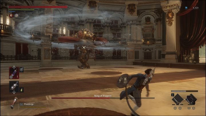 If the boss starts spinning around quickly while standing on two legs, run up to him - Lies of P: How to defeat the Puppet King / Romeo, the Puppet King boss? - Main - Lies of P Guide