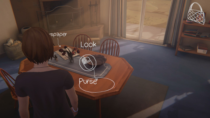 When you go down you must place Joyces purse on the table presented in the picture above - Chapter 2 | Episode 1 - Awake - Episode 1 - Awake - Life Is Strange: Before the Storm Game Guide