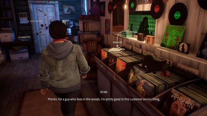 The cat will move, and you will be able to pick up the list - Life is Strange True Colors: Vinyl shop - walkthrough - Life is Strange True Colors: Chapter 1 Side A - Life is Strange True Colors Guide
