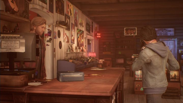With the list, go to Ryan, and after a short conversation, buy the vinyl for your brother - Life is Strange True Colors: Vinyl shop - walkthrough - Life is Strange True Colors: Chapter 1 Side A - Life is Strange True Colors Guide