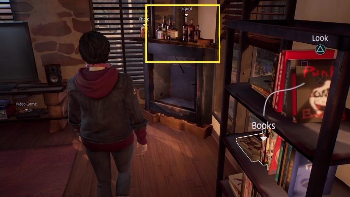 You can immediately walk up to the fireplace, with a few bottles resting on top - Life is Strange True Colors: Bar chapter 1 - walkthrough - Life is Strange True Colors: Chapter 1 Side A - Life is Strange True Colors Guide