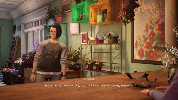 She'll tell you he indeed was helping her, but he left somewhere - Life is Strange True Colors: Flower Shop - walkthrough - Life is Strange True Colors: Chapter 2 Lanterns - Life is Strange True Colors Guide