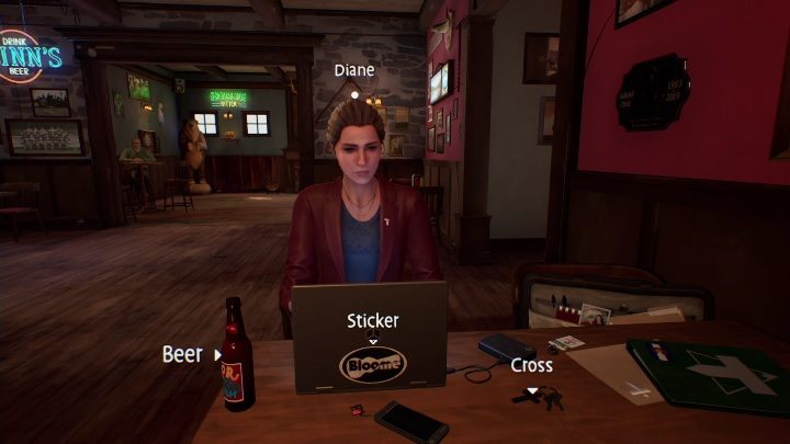 To keep the conversation going, you can look through the things on the counter - Life is Strange True Colors: Bar chapter 3 - walkthrough - Life is Strange True Colors: Chapter 3 Monster or Mortal - Life is Strange True Colors Guide