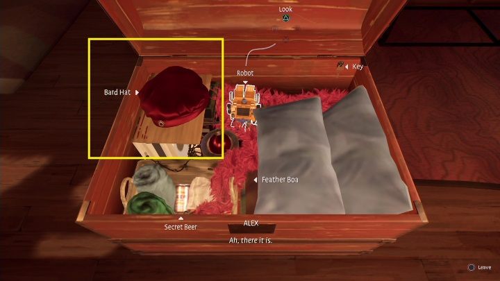 There's a hat in it, just put it on your head, and Alex will proudly walk around the city in it - Life is Strange True Colors: Preparation - walkthrough - Life is Strange True Colors: Chapter 3 Monster or Mortal - Life is Strange True Colors Guide