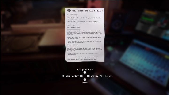 As usual, start your day with information about sponsors - Life is Strange True Colors Wavelengths: Winter - walkthrough - Life is Strange True Colors: Wavelengths DLC - Life is Strange True Colors Guide