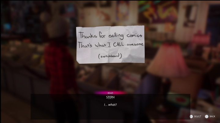 You will discover the 5th hint among the vinyl records, right next to the "rap" section - Life is Strange True Colors Wavelengths: Winter - walkthrough - Life is Strange True Colors: Wavelengths DLC - Life is Strange True Colors Guide