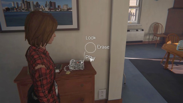 After going downstairs, approach the telephone, as seen in the picture, and hear the recorded message - Life is Strange: Chaos Theory, Chapter 3 - Walkthrough - Life is Strange Game Guide & Walkthrough