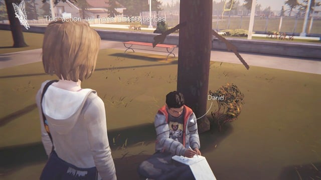The first decision is in the moment of your conversation with Daniel - Life is Strange: Chrysalis - decisions - Choices and decisions - Life is Strange Game Guide & Walkthrough