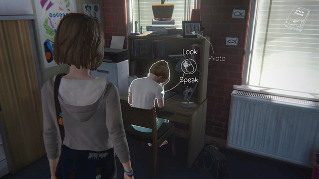 As soon as you get the book, approach the cabinet, get dressed and leave the room and go to Kates room - Life is Strange: Out of Time, Chapter 1 - Walkthrough - Life is Strange Game Guide & Walkthrough