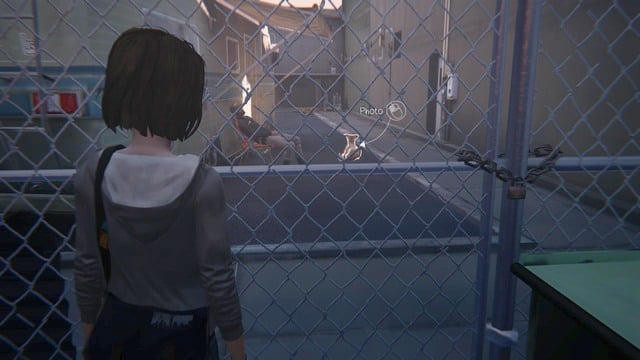 After arriving at the place, look around the area before you enter the bar - Life is Strange: Out of Time, Chapter 2 - Walkthrough - Life is Strange Game Guide & Walkthrough