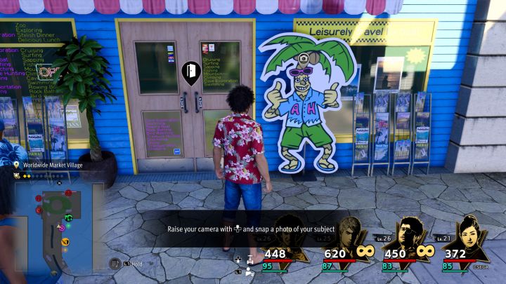 Return to Alo-Happy Tours in Worldwide Market Village where you've unlocked the Photo Rally activity - Infinite Wealth: All Photo Rallies in Waikiki - Photos for Photo Rally - Like a Dragon Infinite Wealth Guide