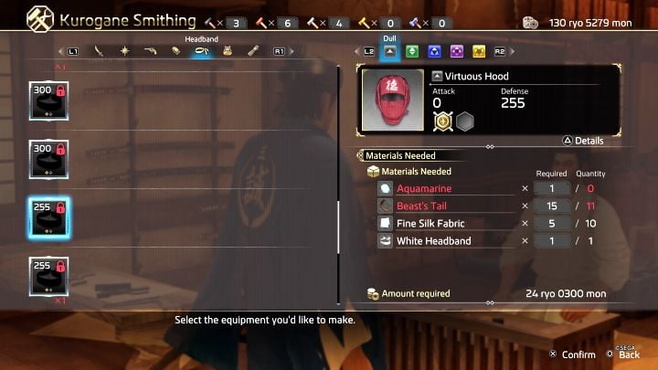 You can also increase your Virtue growth later in the game by crafting a Virtuous Hood at the Kurosane Smithing blacksmith - Kurogane Smithing (Crafting) - Like a Dragon Ishin: How to earn Virtue Points? - Ryoma and character development - Like a Dragon Ishin Guide