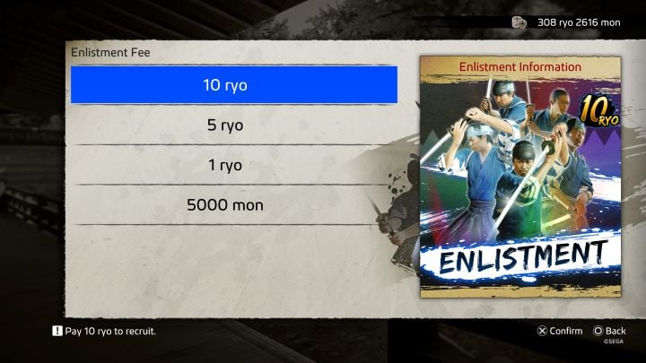 Another method is to search for candidates - the Enlistment option in the Battle Dungeon menu - Like a Dragon Ishin: Battle Dungeon mini-game - Secrets and activities - Like a Dragon Ishin Guide