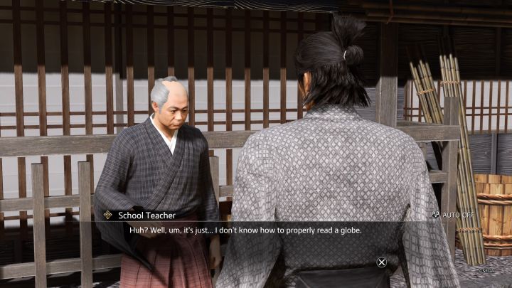 The puzzle mentioned above (choosing the right countries on a geographical globe) is a part of one of the Substories i - Like a Dragon Ishin: Geography Globe Quiz (The Global Fraud Substory) - Secrets and activities - Like a Dragon Ishin Guide