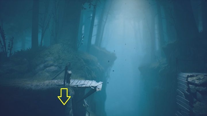 Move closer to the rope hanging on the edge and slowly slide down – you need to jump to the lower floor - Little Nightmares 2: Road through the Forest - Chapter 1 walkthrough - Chapter 1 - Forest - Little Nightmares 2 Guide