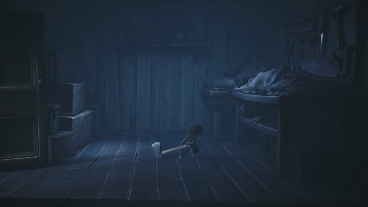 You need to drag the axe to the door blocking your access to Six - Little Nightmares 2: A Cottage in the Forest - Chapter 1 walkthrough - Chapter 1 - Forest - Little Nightmares 2 Guide