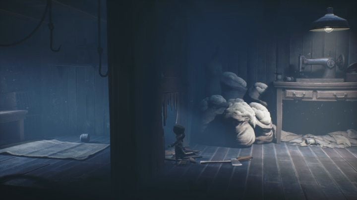 When you reach the door, hit the wall a few times with the axe - Little Nightmares 2: A Cottage in the Forest - Chapter 1 walkthrough - Chapter 1 - Forest - Little Nightmares 2 Guide