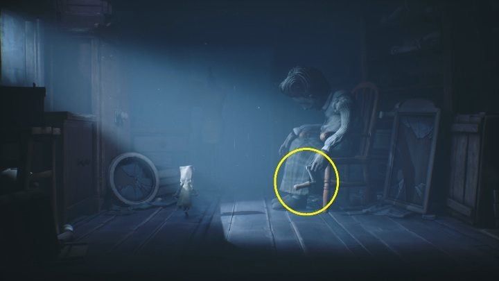 You will come across a woman holding a crank that you will need - Little Nightmares 2: A Cottage in the Forest - Chapter 1 walkthrough - Chapter 1 - Forest - Little Nightmares 2 Guide