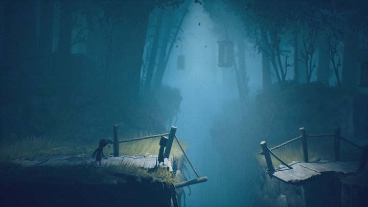 There will be another destroyed bridge in front of you, but this time do not jump into the abyss - Little Nightmares 2: Escaping the Hunter - Chapter 1 walkthrough - Chapter 1 - Forest - Little Nightmares 2 Guide