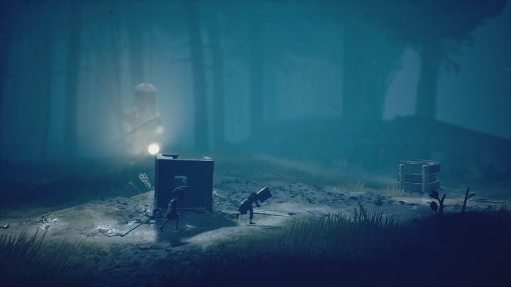 Again, you must hide behind crates - Little Nightmares 2: Escaping the Hunter - Chapter 1 walkthrough - Chapter 1 - Forest - Little Nightmares 2 Guide