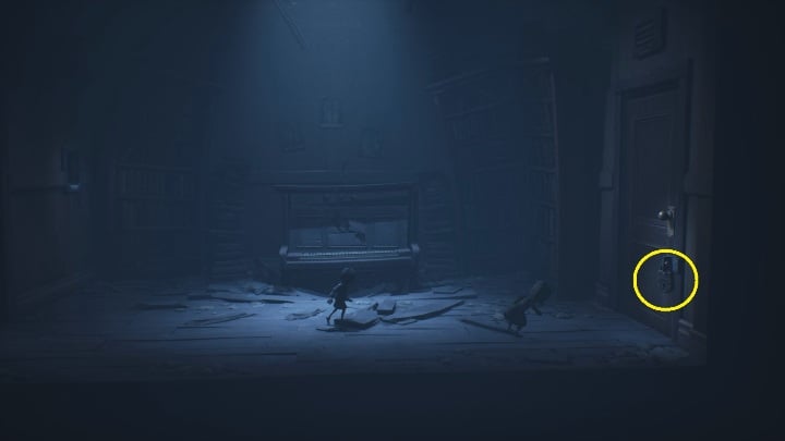 After dropping down to the lower level, you will see another door with a padlock - Little Nightmares 2: Escape from School - Chapter 2 Orphanage walkthrough - Chapter 2 - Orphanage - Little Nightmares 2 Guide