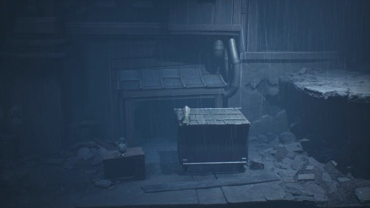 To get further you need to move the container, so that it is as close to the right edge as possible - Little Nightmares 2: Escape from School - Chapter 2 Orphanage walkthrough - Chapter 2 - Orphanage - Little Nightmares 2 Guide