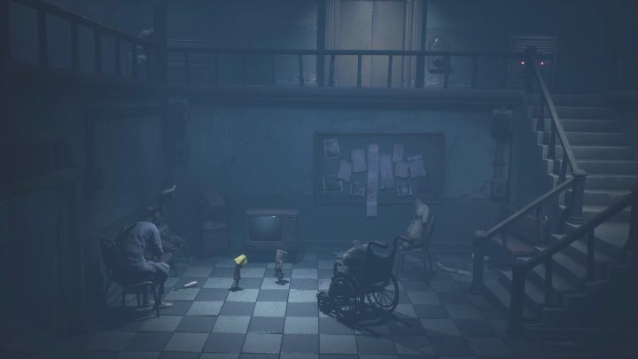 To get to the next room (to the right of the stairs), you need a key - Little Nightmares 2: First Floor - Chapter 3 Hospital walkthrough - Chapter 3 - Hospital - Little Nightmares 2 Guide