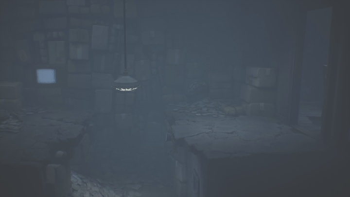 Then transport yourself using the TV, jump over the hole and continue to the right - Little Nightmares 2: TVs - Chapter 4 walkthrough - Chapter 4 - Getting to the Tower - Little Nightmares 2 Guide