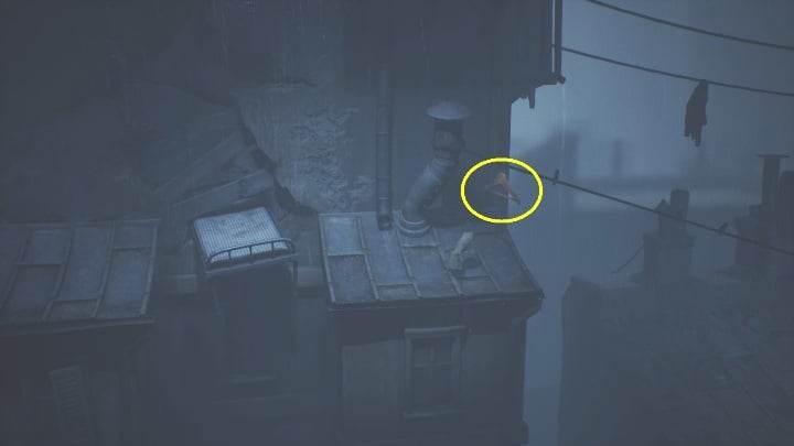 You must use the hanger in order to advance - Little Nightmares 2: TVs - Chapter 4 walkthrough - Chapter 4 - Getting to the Tower - Little Nightmares 2 Guide