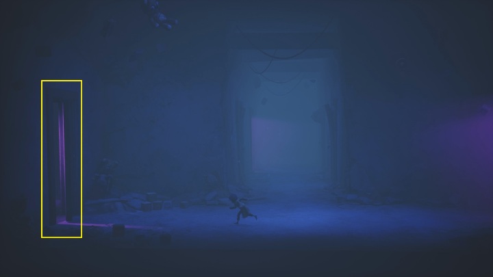 It's the very end, just run up the stairs and then squeeze into the narrow open doorway - Little Nightmares 2: Door Puzzles - Chapter 5 walkthrough - Chapter 5 - The Signal Tower - Little Nightmares 2 Guide