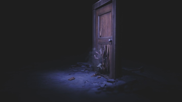 Pull the axe out of the door, then destroy it to get through further - Little Nightmares 2: Six - Chapter 5 walkthrough - Chapter 5 - The Signal Tower - Little Nightmares 2 Guide