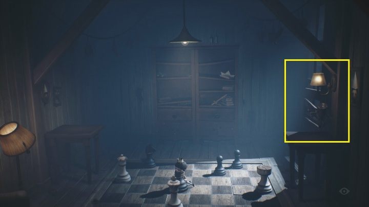If you have arranged the figures correctly, you will see that a lamp has turned on - Little Nightmares 2: Chess puzzle - how to get the key? - Puzzles - Little Nightmares 2 Guide