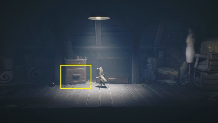 The next step will be opening the drawer located right next to the suitcase - Little Nightmares 2: The Nomes Attic walkthrough - The Nomes Attic DLC - Little Nightmares 2 Guide
