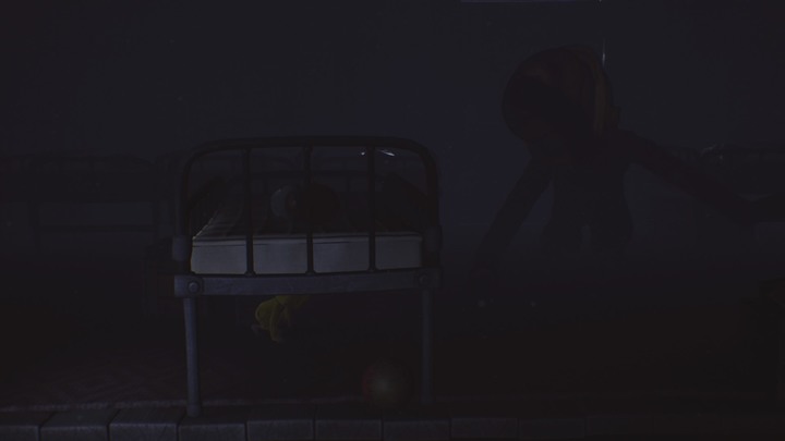 When the entity enters, hide underneath the bed and run to the right when its safe. - Little Nightmares: The looking eye and pestering hunger - walkthrough - The Prison - Little Nightmares Game Guide